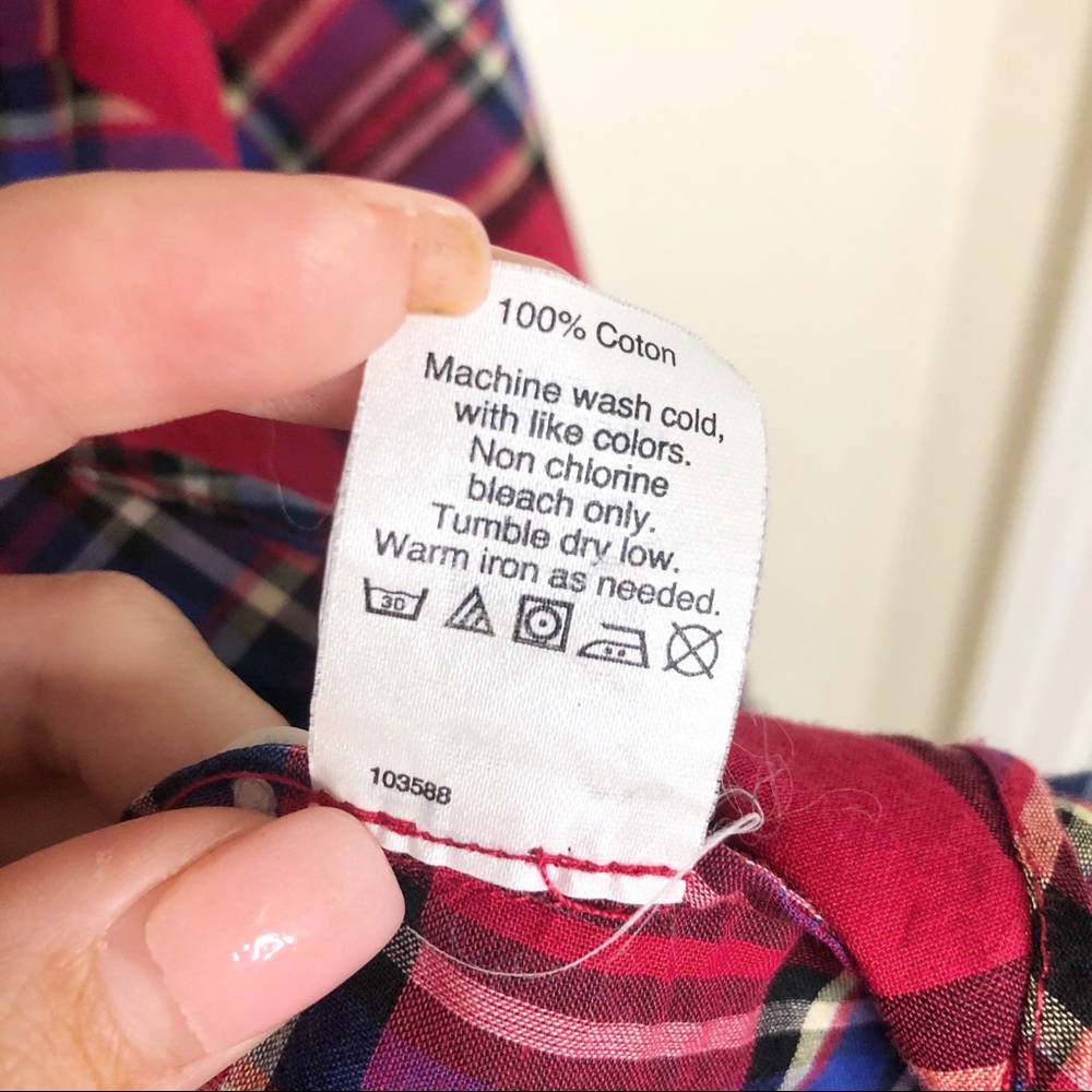 NWOT J. Crew Red Classic Plaid Button Down Shirt M - Picture 7 of 7